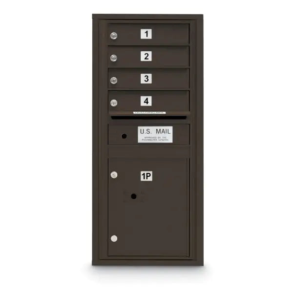 4C Standard Mailbox with 4 Doors & 1 Parcel Locker