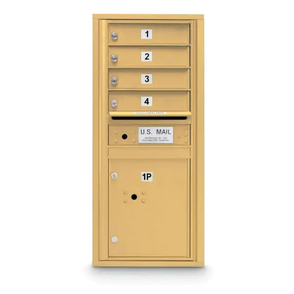 4C Standard Mailbox with 4 Doors & 1 Parcel Locker