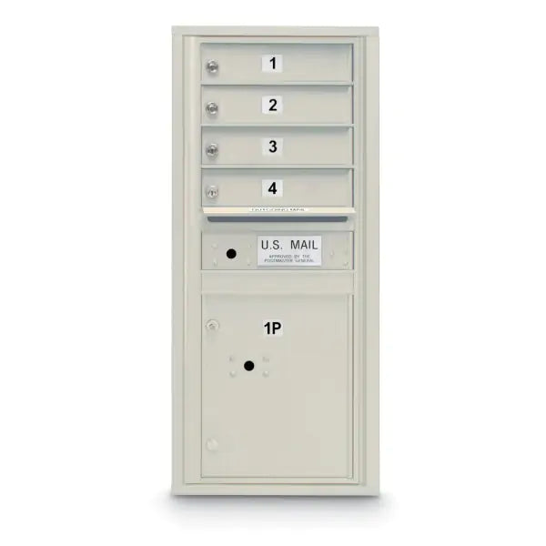 4C Standard Mailbox with 4 Doors & 1 Parcel Locker