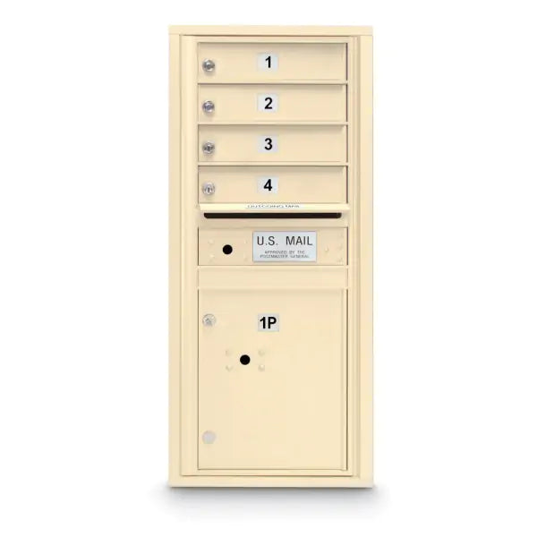 4C Standard Mailbox with 4 Doors & 1 Parcel Locker
