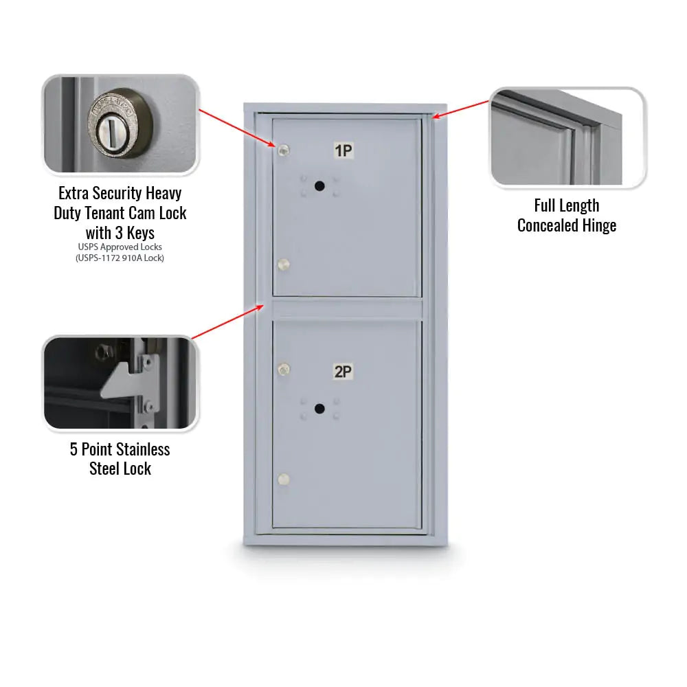 4C Standard Mailbox with 2 Parcel Lockers