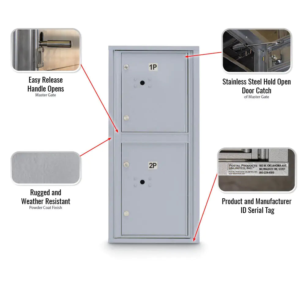 4C Standard Mailbox with 2 Parcel Lockers