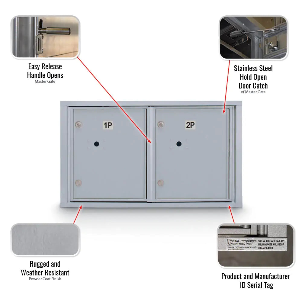 4C Standard Mailbox with 2 Parcel Lockers
