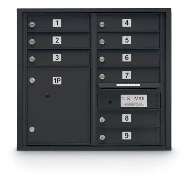 4C Standard Mailbox with 9 Doors & 1 Parcel Locker