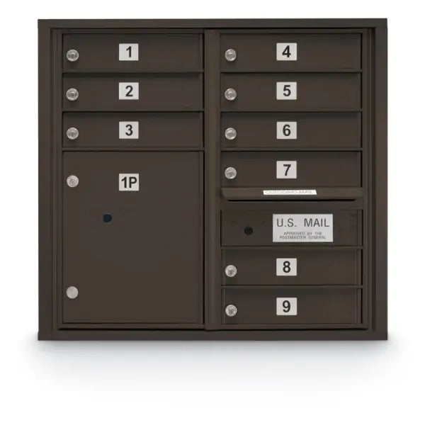 4C Standard Mailbox with 9 Doors & 1 Parcel Locker