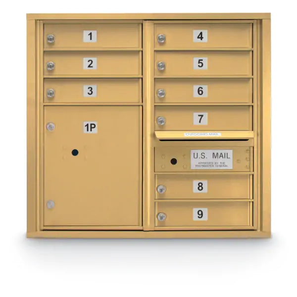4C Standard Mailbox with 9 Doors & 1 Parcel Locker