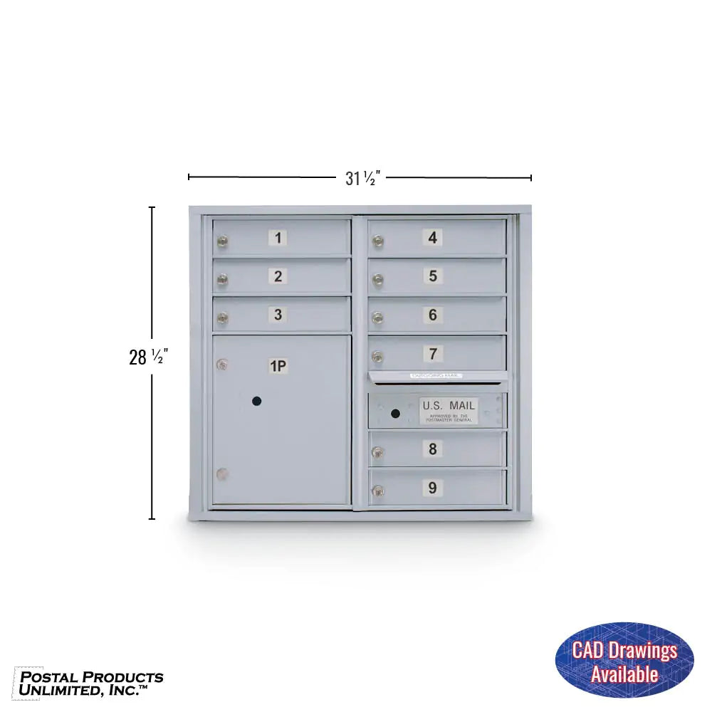 4C Standard Mailbox with 9 Doors & 1 Parcel Locker