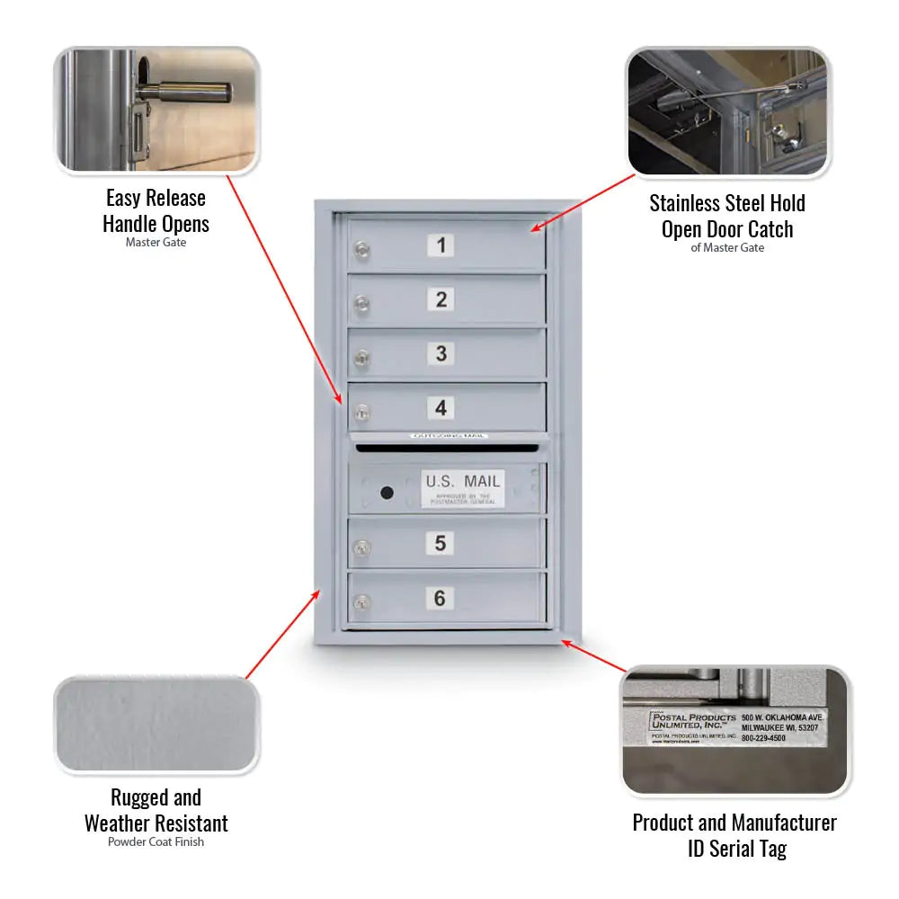 4C Standard Mailbox with 6 Doors