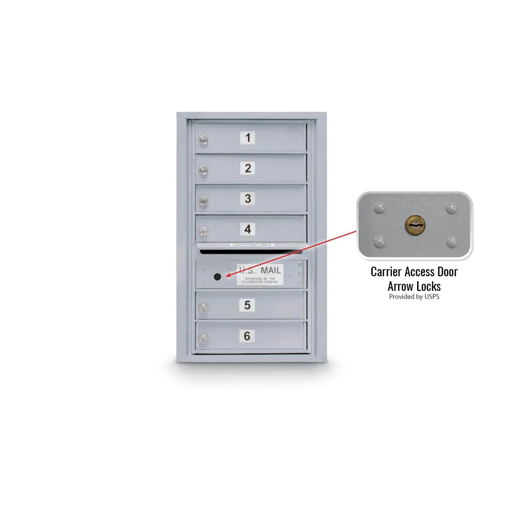 4C Standard Mailbox with 6 Doors