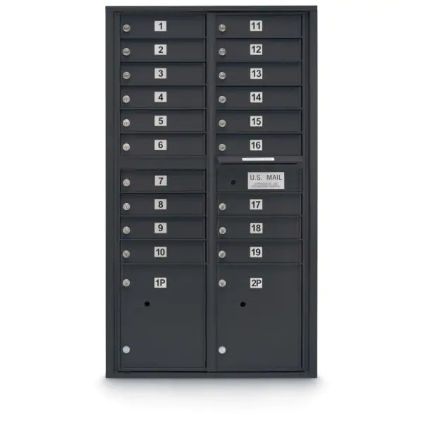 4C Standard Mailbox with 19  Doors & 2 Parcel Lockers