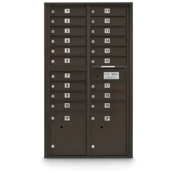4C Standard Mailbox with 19  Doors & 2 Parcel Lockers