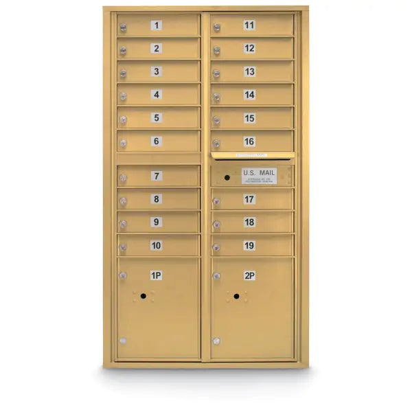 4C Standard Mailbox with 19  Doors & 2 Parcel Lockers