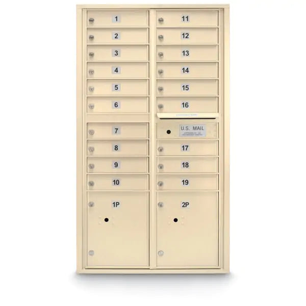 4C Standard Mailbox with 19  Doors & 2 Parcel Lockers