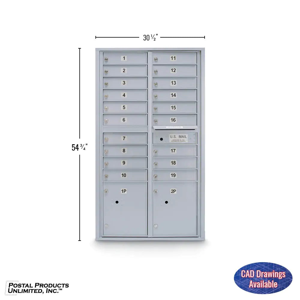 4C Standard Mailbox with 19  Doors & 2 Parcel Lockers