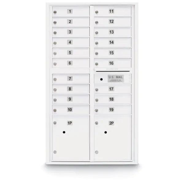 4C Standard Mailbox with 19  Doors & 2 Parcel Lockers