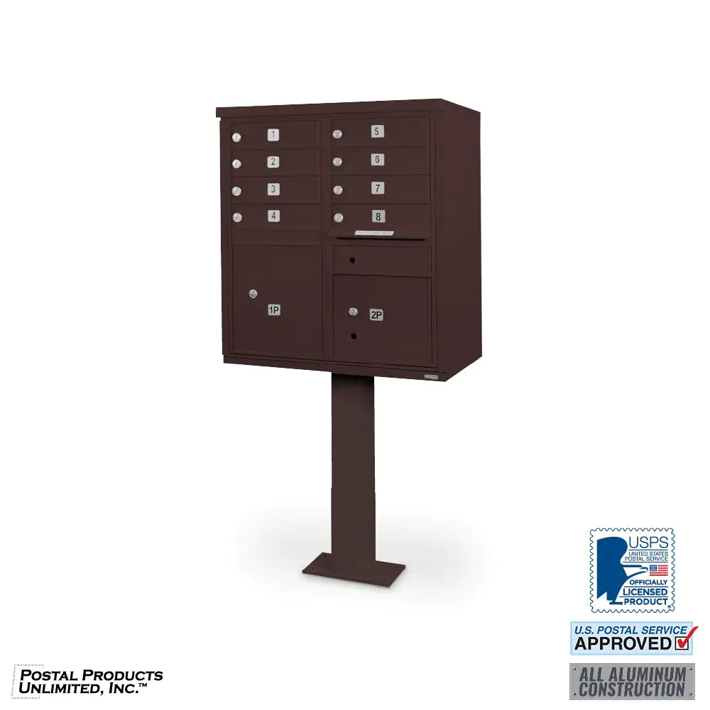 Cluster Box Unit with 8 Doors & 2 Parcel Lockers