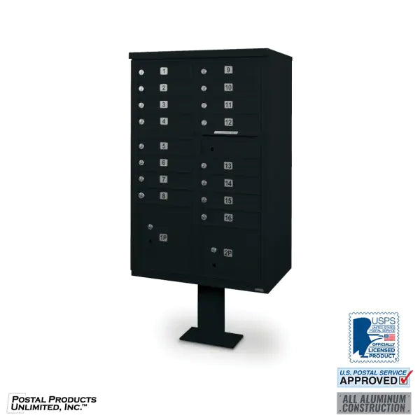 Cluster Box Unit with 16 Doors & 2 Parcel Lockers
