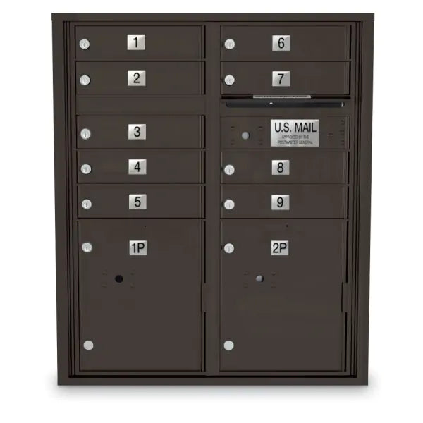 4C Standard Mailbox with 9  Doors & 2 Parcel Lockers