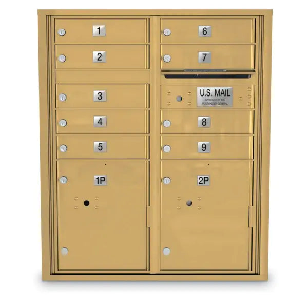 4C Standard Mailbox with 9  Doors & 2 Parcel Lockers