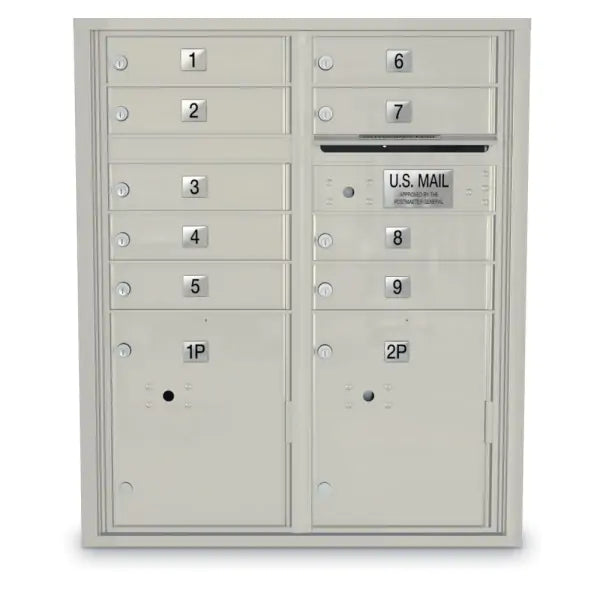 4C Standard Mailbox with 9  Doors & 2 Parcel Lockers
