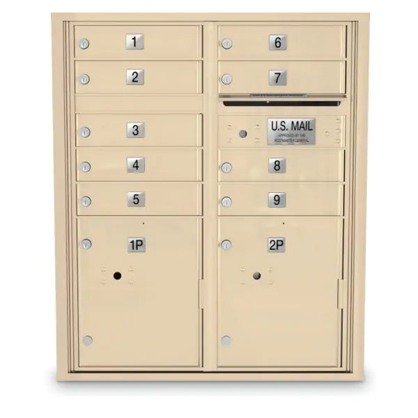 4C Standard Mailbox with 9  Doors & 2 Parcel Lockers