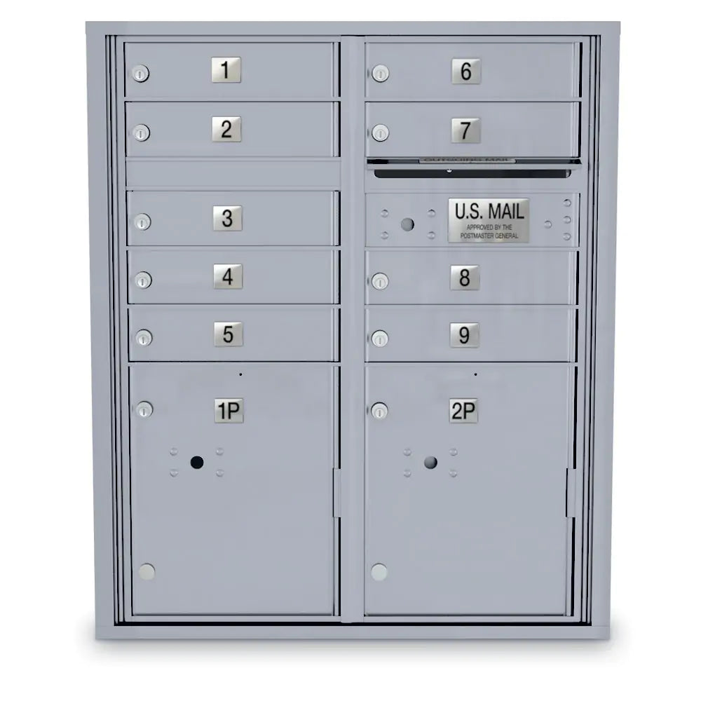 4C Standard Mailbox with 9  Doors & 2 Parcel Lockers