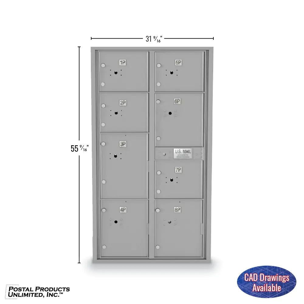4C Standard Mailbox with 8 Parcel Lockers