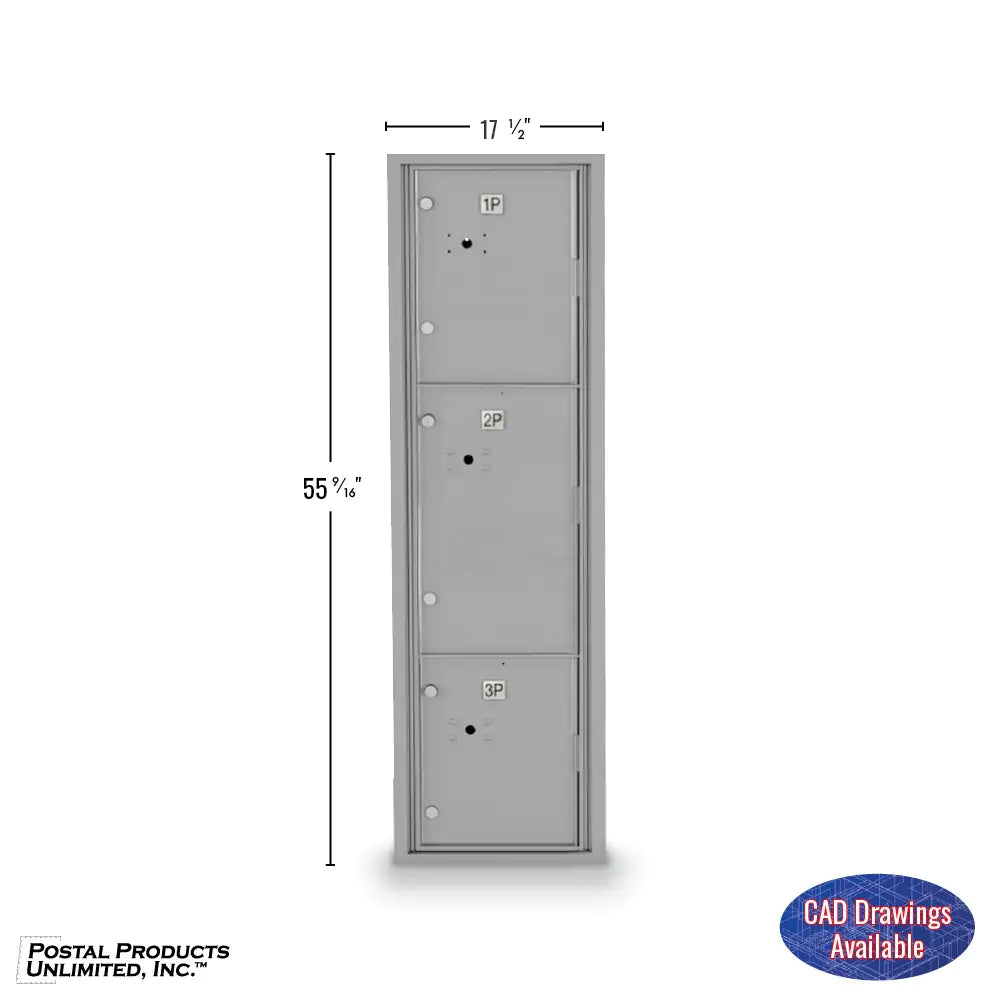 4C Standard Mailbox with 3 Parcel Lockers 56 1/2"