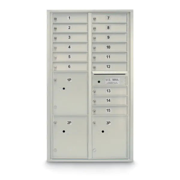 4C Standard Mailbox with 15 Doors & 3 Parcel Lockers