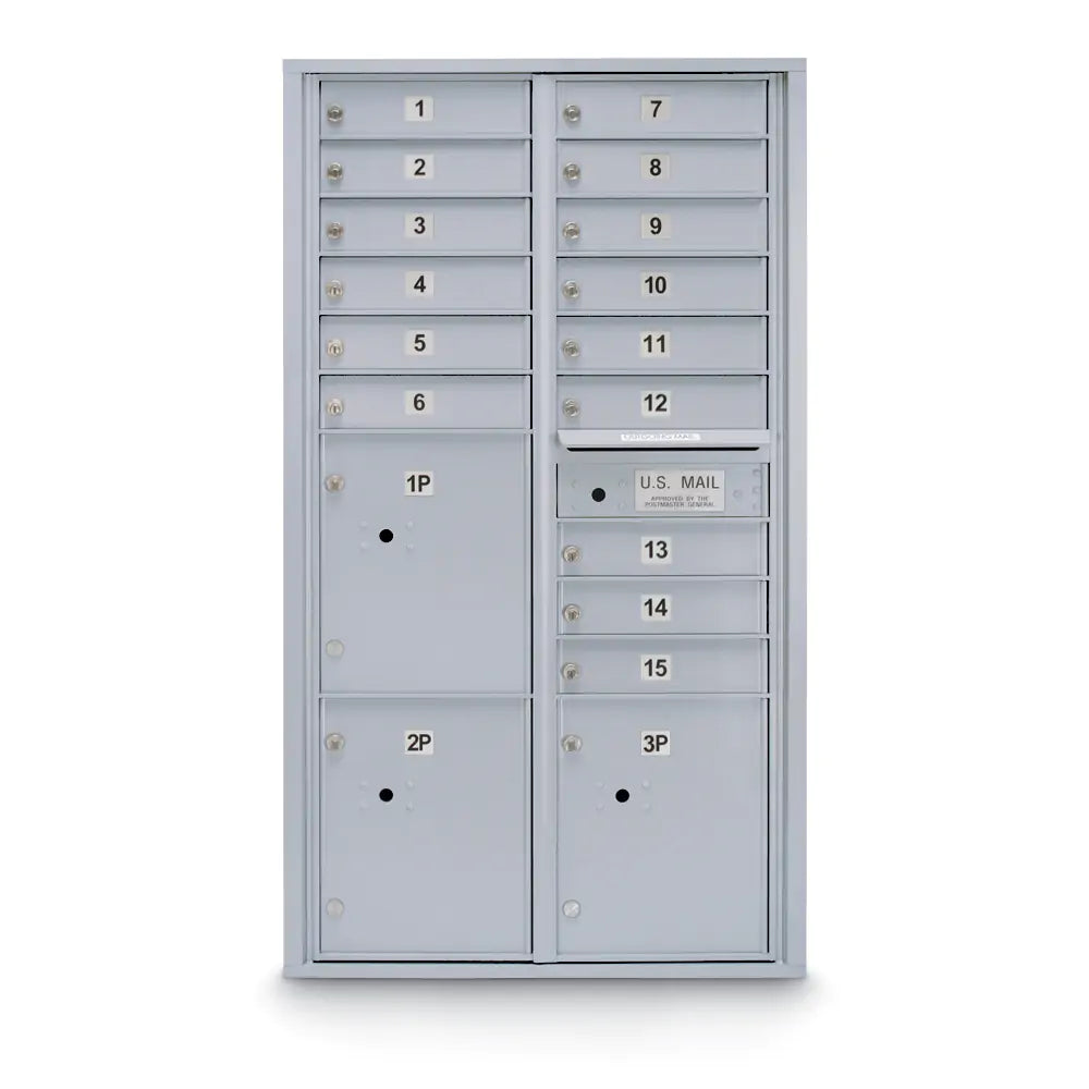 4C Standard Mailbox with 15 Doors & 3 Parcel Lockers