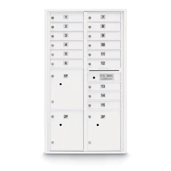 4C Standard Mailbox with 15 Doors & 3 Parcel Lockers