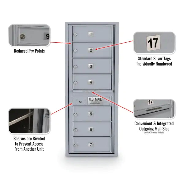 4C Standard Mailbox with 7 Doors
