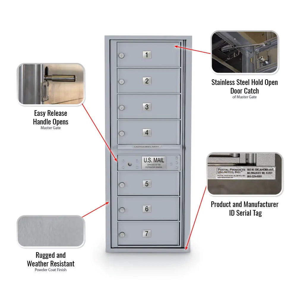 4C Standard Mailbox with 7 Doors