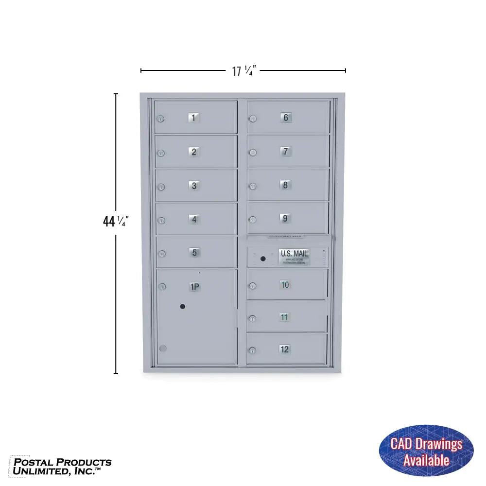 4C Standard Mailbox with 12 Doors & 1 Parcel Locker