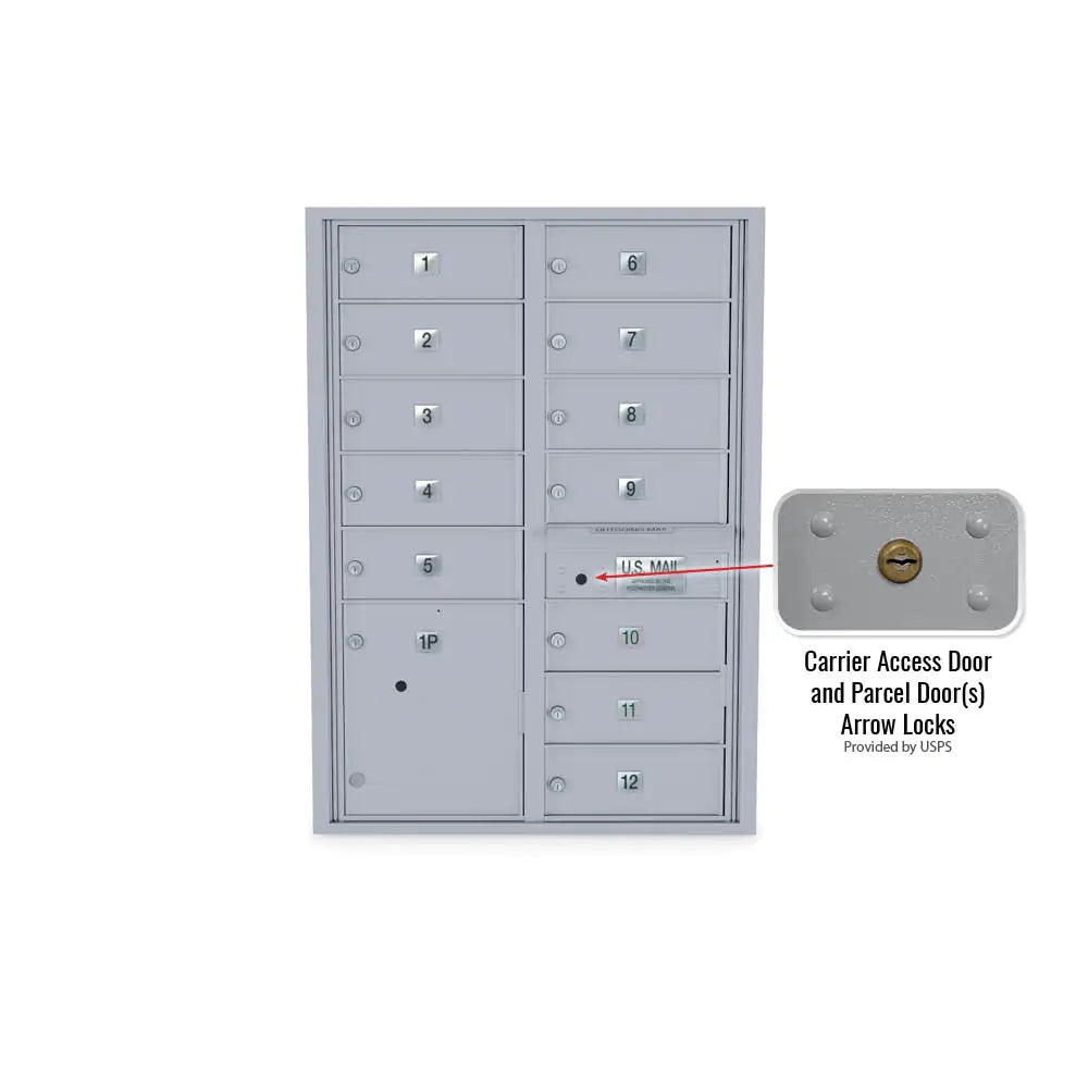 4C Standard Mailbox with 12 Doors & 1 Parcel Locker