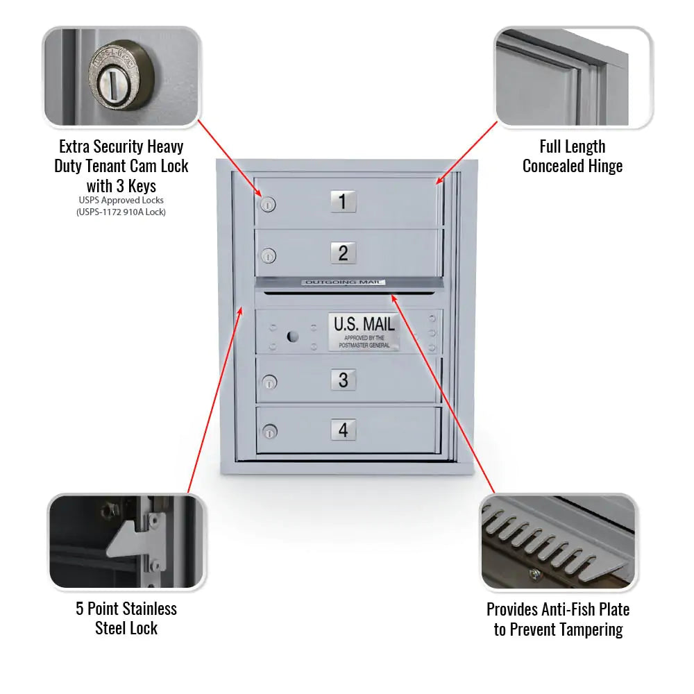 4C Standard Mailbox with 4 Doors