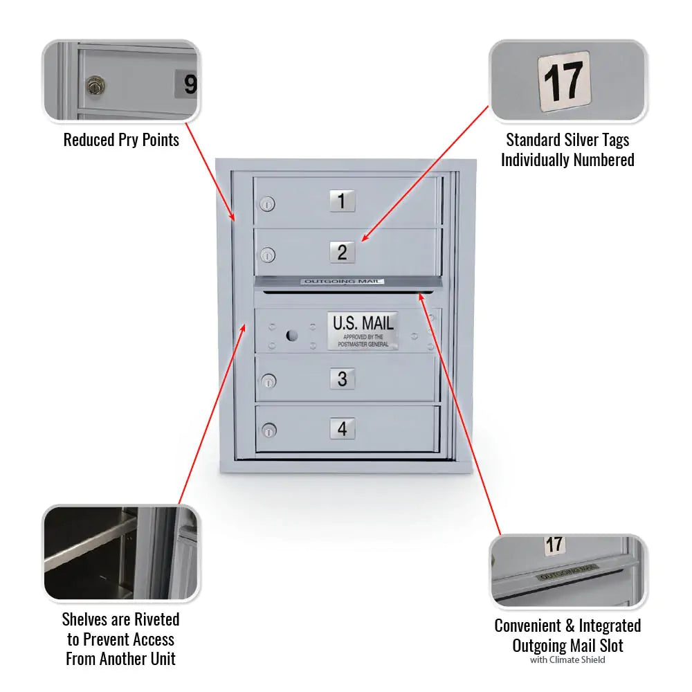 4C Standard Mailbox with 4 Doors