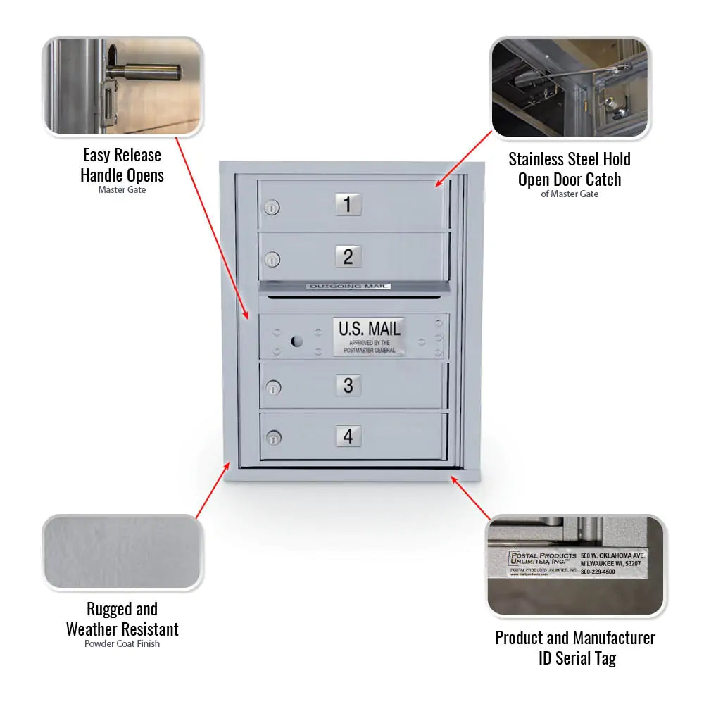 4C Standard Mailbox with 4 Doors