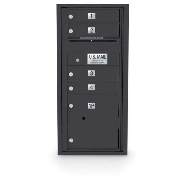 4C Standard Mailbox with 4 Doors & 1 Parcel Locker