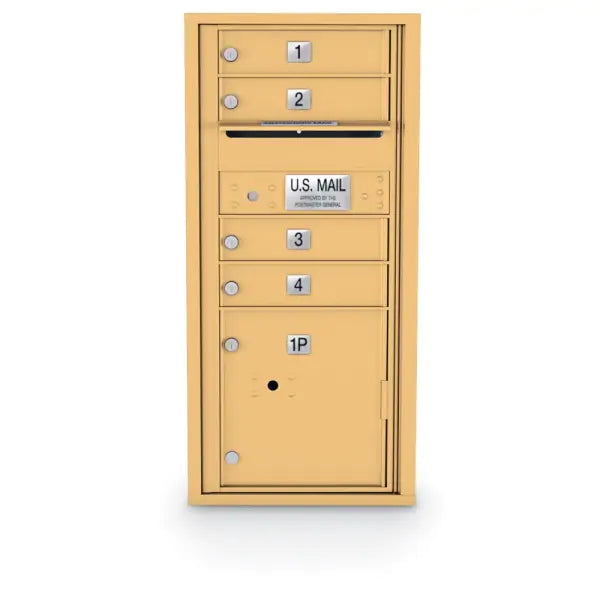 4C Standard Mailbox with 4 Doors & 1 Parcel Locker