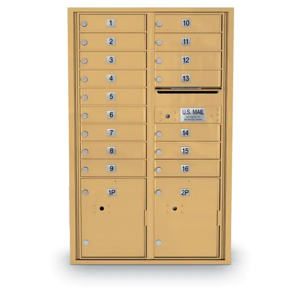 4C Standard Mailbox with 16 Doors & 2 Parcel Lookers