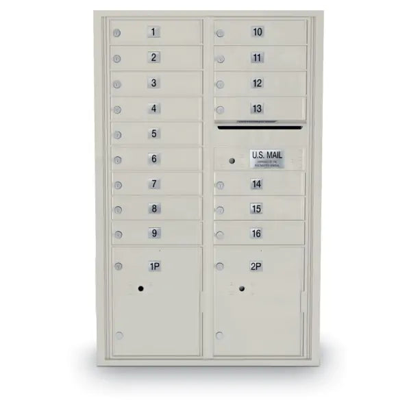 4C Standard Mailbox with 16 Doors & 2 Parcel Lookers