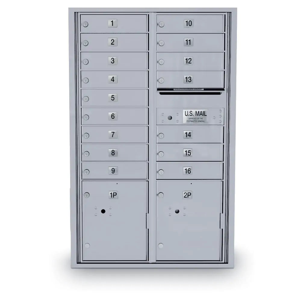4C Standard Mailbox with 16 Doors & 2 Parcel Lookers