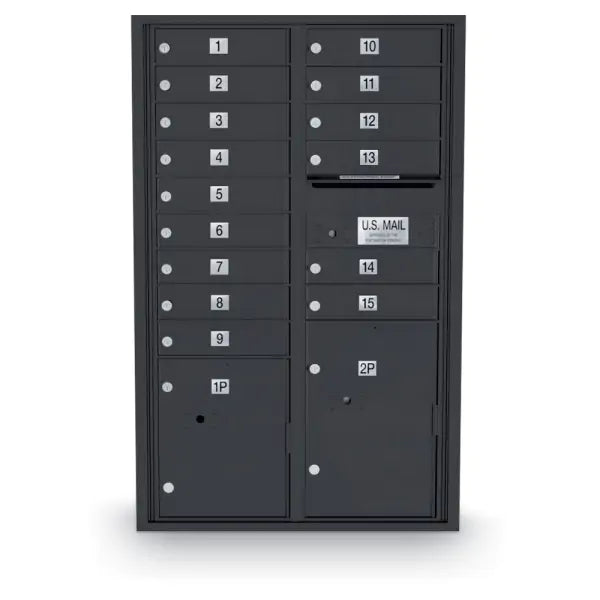 4C Standard Mailbox with 15 Doors & 2 Parcel Lookers