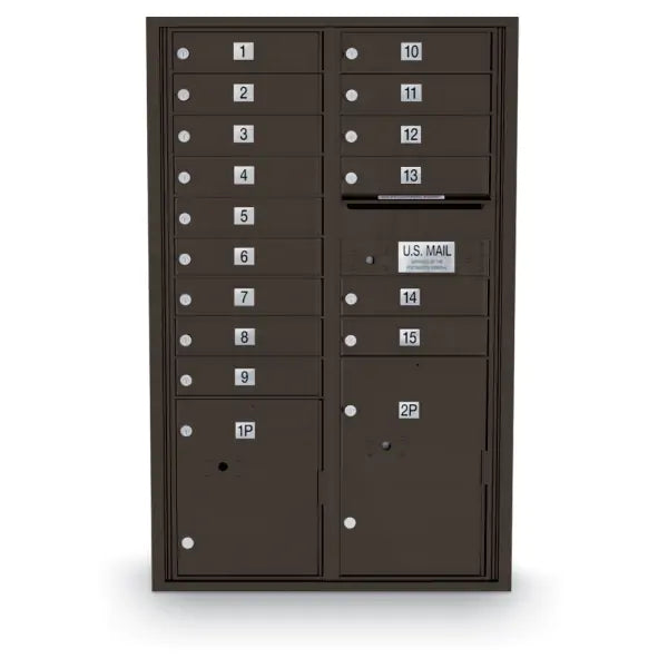4C Standard Mailbox with 15 Doors & 2 Parcel Lookers