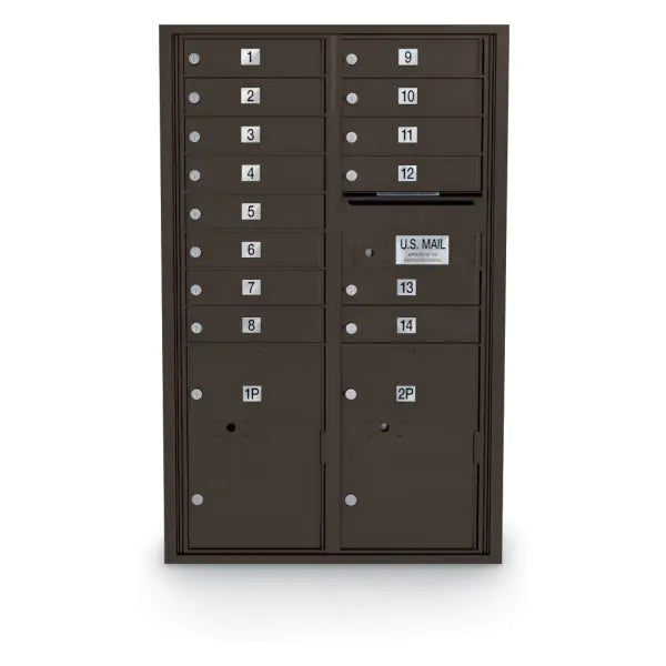4C Standard Mailbox with 14 Doors & 2 Parcel Lookers