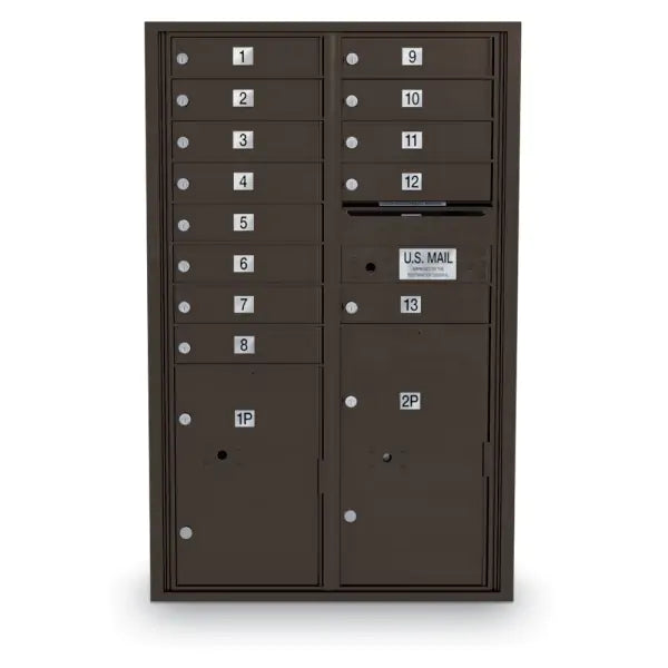 4C Standard Mailbox with 13 Doors & 2 Parcel Lookers