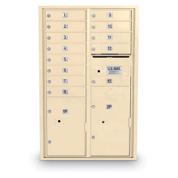 4C Standard Mailbox with 13 Doors & 2 Parcel Lookers