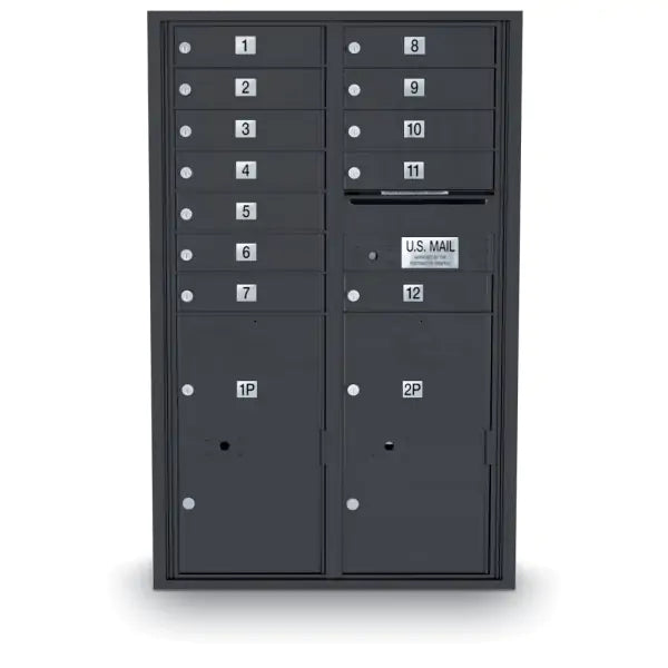 4C Standard Mailbox with 12 Doors & 2 Parcel Lookers
