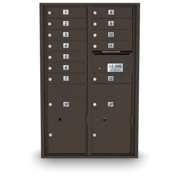 4C Standard Mailbox with 12 Doors & 2 Parcel Lookers